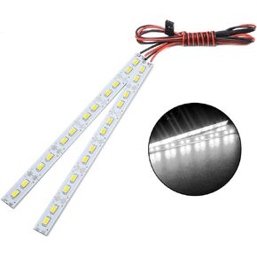 RC Car 24 LEDs Chassis Lights Strip Aluminum LED Lamp 6V Accessories for 1/8 1/10 1/16 RC Truck Tank Crawler Buggy Car HPS HPI Traxxas SCX24 TRX4 TRX6 Slash Rustler Redcat 4WD (Red)