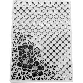 Exquisite Floral Embossing Template Mold DIY Plastic Scrapbooking Photo Album Card Paper DIY Craft Decoration 5x7 Inches Flower Embossing Folders for Card Making Embossing Folders Template Paper Card