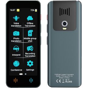 Language Translator Device,2024 Upgraded Instant Translator, Real-Time Language traductor,Supports 142 Languages,Supports Voice/Text/Offline/Photo Translation,for Travel, Business(GunGrey)