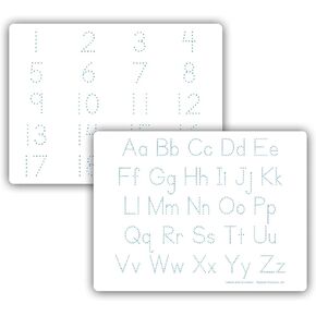 Flipside Products 9" x 12" Two-Sided Letters and Numbers Dry Erase Learning Mat, Flexible, Education Learning, Tracing, Economical, 12 Pack