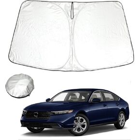 ROCCS Flexible Windshield Sun Shade for Honda Accord 2018 2019 2020 2021 2022 2023, Front Window Sunshade Heat Shield Reflector Cover, Foldable Sun Visor Blocks UV Rays