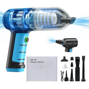 Car Vacuum Portable Cordless,16000PA Blow & Suction 3 in 1 Handheld Vacuum Cordless,120W High Power Car Vacuum Cleaner with Brushless Motor&Multi-Nozzles for Car, Home, Office,Pet Hair