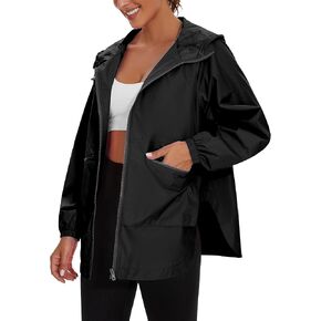MAKARTHY Rain Jacket Women Waterproof Lightweight Jacket With Hood Packable Raincoat with Pockets S-XXXL