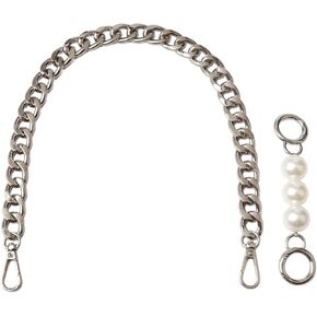 BEAULEGAN Chunky Purse Chain Handles - Short Strap Replacement for Handbag Set of 2, 17.7 & 5 Inches Long
