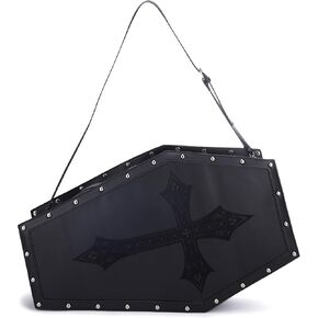 Dolls Kill Dead Weight Coffin Weekender by Widow - Coffin Shape Bag Made From Vegan Leather, Perfect for Spooky Getaways - Black