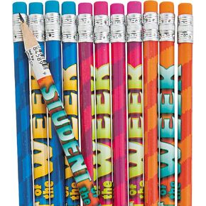 Fun Express Student of The Week Pencils - 24 Pieces - Educational and Learning Activities for Kids