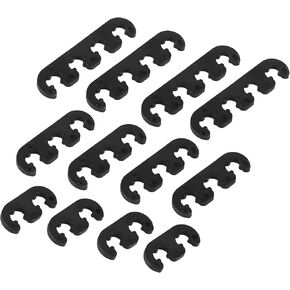 12pcs 7mm 8mm 8.5mm 8.8mm Car Engine Spark Plug Separators Ignition Wire Separators Holder Black Durable Material