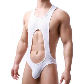Men's Wrestling Bodysuit Thong Lingerie Underwear Leotard G-string