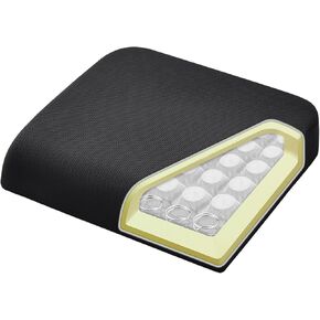 Shinnwa Seat Cushion for Office Chair, Patented Design Pocket Spring Chair Cushion with Breathable Mesh & Non-Slip Backing, for Wheelchair, Car Seat, Dining Chair, 19 x 17 x 3in, Black