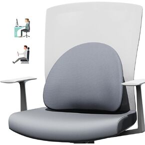 Lumbar Support Pillow for Office Chair - Ergonomic Memory Foam Back Support for Office Chair, Office Chair Back Support Cushion for Back Pain, Ideal Back Support Pillow for Car & Office, Black