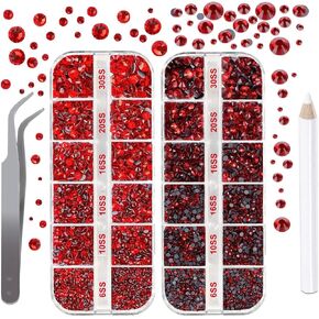DIY Hotfix Rhinestones Flatback, Lilac Purple Hot Fixed Rhinestones, 4832 Pcs, Gem Picker, Tweezer, Bedazzler Kit with Rhinestones, 5 Sizes SS6-SS30