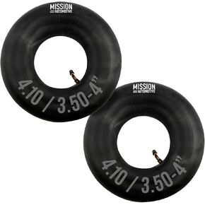 Mission Automotive Replacement Tire Inner Tubes - 2 Pack - Fits 4.10/3.50-4 Inch Wheels - Great for Wheelbarrows, Dollies, Lawn Mowers, Yard Trailers and Other Outdoor Equipment