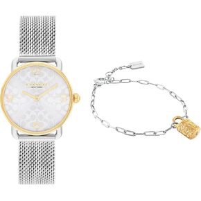 Coach Elliot Women's Watch and Jewelry Gift Set - Adjustable Slider Bracelet Signature Charm - 2H Quartz Watch - Mesh Bracelet - 3ATM Water Resistant - Designed for Day or Night - 28mm