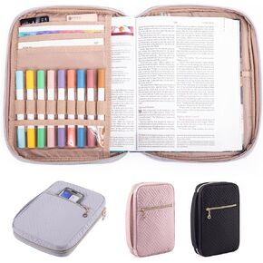 Bible Cover for Women - Soft Bible Case - Carrying Book Case for Bible Accessories - Bible Holder Case for Women - Girls Bible Bag - Bible Carrier - Bible Sleeve - Church Bag