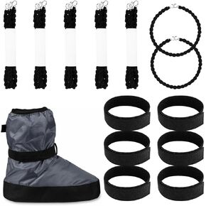 6 Pcs Boot Blousers Ankle Straps & 12 Pcs Elastic Boot Strap Boot Bands Blousing Military Blousing with Metal Hooks for Waders, Fly, Fishing, Hunting, Hiking, Cycling, Gardening, Military Uniforms