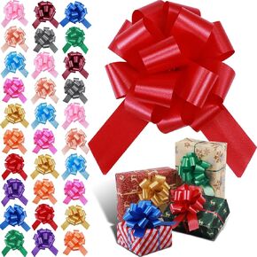 Poen 30 Pieces Pull Bows for Presents Gift Wrapping Gift Bows Gift Wrap Bows Gift Bag Box Basket Wrapping Presents Birthday Wedding Valentine's Day Packaging Decor