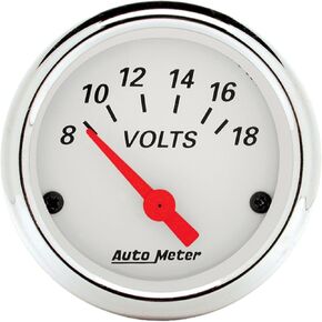 Auto Meter 1391 Arctic White Voltmeter Gauge 2.3125 in.