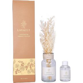 Reed Diffuser - Long-Lasting Scent Diffusers for Home or Office - Fragrance for Relaxing Atmosphere - Dried Plants and Essential Oils - Reed Diffuser for Bathroom - White Peach Scent - 100ml
