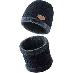 Winter Hats for Women/Men - Beanies Hats Neck Scarfs Set Warm Slouchy Beanie Snow Knit Skull Cap Gifts for Women & Men