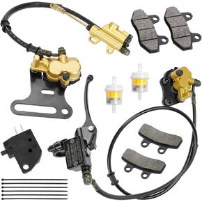 Pit Bike Front Brake & 12mm Rear Hydraulic Disc Brake Caliper Assembly Compatible with Apollo SSR 125cc 110cc Tao Tao Coolster Roketa X-pro 4-Stroke 50cc 70cc 90cc Chinese Dirt Bike Parts