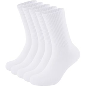 Closemate Womens Crew Socks Cotton Calf Dress Socks Lightweight Comfy Long Socks 5 Pairs