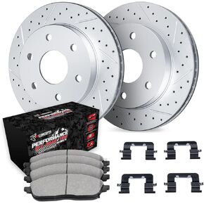 R1 Concepts Front Brakes and Rotors Kit |Front Brake Pads| Brake Rotors and Pads| Performance Off-Road Brake Pads and Rotors | Hardware Kit WBVH1-48024
