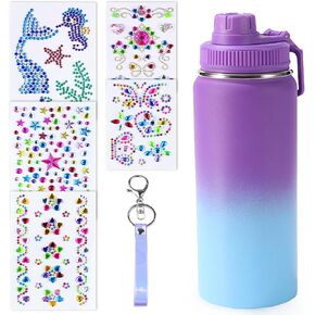 TOSPARTY Decorate Your Own Water Bottle Kit Sea Animals Butterflies Stars Themed Painting Crafts DIY Arts and Crafts Gifts for Birthday Gifts