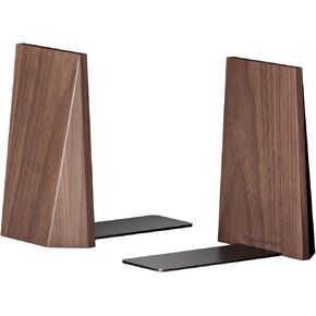 muso wood Book Ends, Handmade Wooden Bookends for Heavy Books, Creative Beveled Bookends for Shelves, Non-Skid Book Ends, Walnut-1Pair