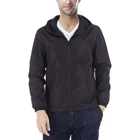 Mens Windbreaker Jackets Lightweight Hooded Zippered Jackets for Men Hiking Cycling Sportswear