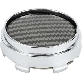 Universal Wheel Center Hub Cap Durable 66mm 2.60" OD Vehicle Hub Covers for SUV Truck Automotive Plastic Carbon Fiber Pattern Chrome Silver Tone Black