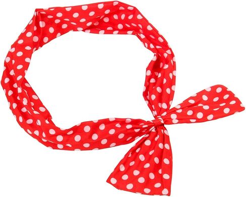 Retro 50's Costume Accessories Set Polka Dot Chiffon Scarf Cat Eye Glasses Bandana Tie Headband & Earrings in Kuwait