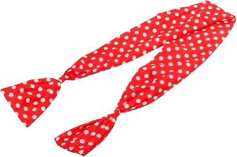 Retro 50's Costume Accessories Set Polka Dot Chiffon Scarf Cat Eye Glasses Bandana Tie Headband & Earrings in Kuwait