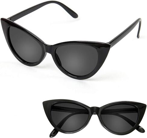Retro 50's Costume Accessories Set Polka Dot Chiffon Scarf Cat Eye Glasses Bandana Tie Headband & Earrings in Kuwait