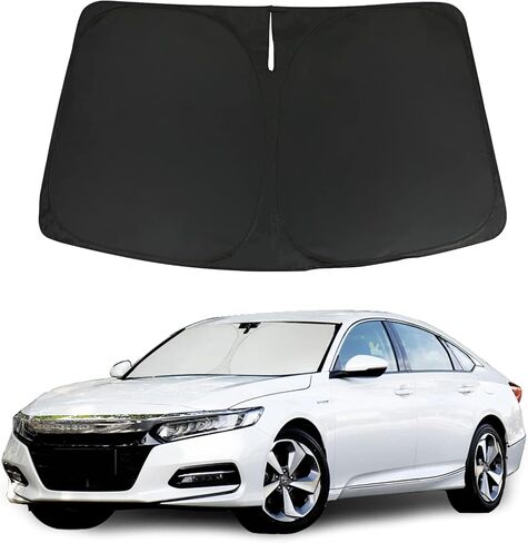 ROCCS Flexible Windshield Sun Shade for Honda Accord 2018 2019 2020 2021 2022 2023, Front Window Sunshade Heat Shield Reflector Cover, Foldable Sun Visor Blocks UV Rays in Kuwait