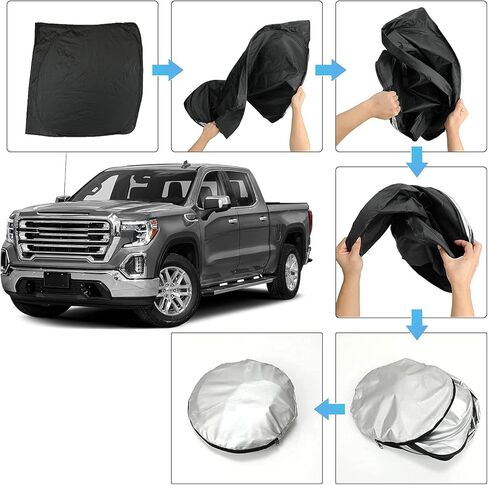 ROCCS Flexible Windshield Sun Shade for Honda Accord 2018 2019 2020 2021 2022 2023, Front Window Sunshade Heat Shield Reflector Cover, Foldable Sun Visor Blocks UV Rays in Kuwait