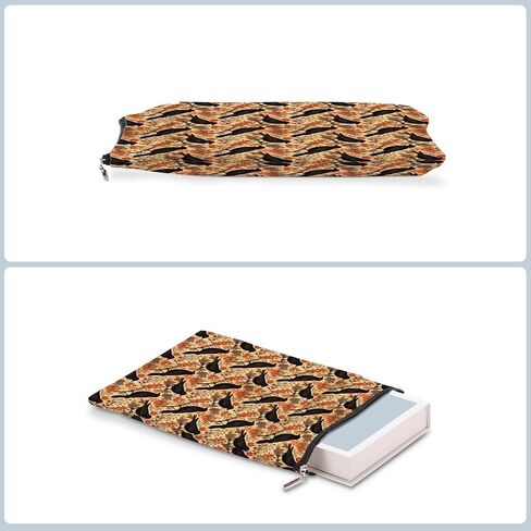 Retro Fall Book Lovers Gifts Waterproof Autumn Leaves Bat Book Sleeve Halloween Book Pouch Book Protector with Zipper and Front Pocket Book Cover for Women Teacher Book Accessories Book Club Gifts in Kuwait
