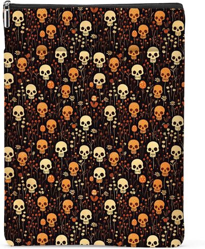 Retro Fall Book Lovers Gifts Waterproof Autumn Leaves Bat Book Sleeve Halloween Book Pouch Book Protector with Zipper and Front Pocket Book Cover for Women Teacher Book Accessories Book Club Gifts in Kuwait