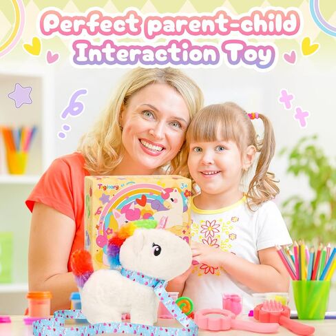 Tagitary Plush Toy Unicorn Stuffed Animal Toys for Kids with Sounds,Walking,Tail Wagging and Head Nodding,Interactive Unicorn Toy for Kids with Leash,Christmas Birthday Gift for Toddlers Kids in Saudi Arabia