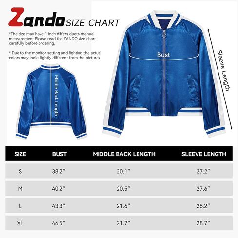 سترة Zando Bomber للسيدات خفيفة الوزن سترة مقصوصة بسحاب سترة مخططة غير رسمية ملابس خارجية عصرية سترة واقية بجيوب in Kuwait
