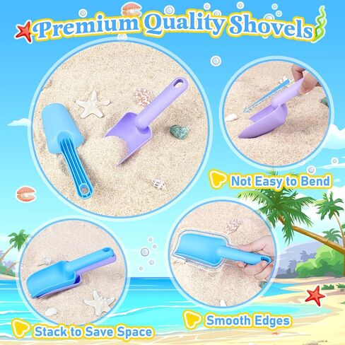 Collapsible Beach Buckets for Kids, Foldable Sand Buckets and Shovels with Mesh Beach Bag, Silicone Beach Sand Pails for Beach Travel, Beach Toys Sand Toys for Kids & Toddlers (2 Buckets) in Saudi Arabia