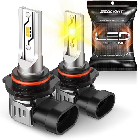 SEALIGHT H10 LED Fog Light Bulbs Yellow 3000k, 10000LM 9140 9145 Fog Lights LED Bulbs 600% Brightness Upgrade, 1:1 Size 100% Successful Installation for Trucks Cars, Pack of 2 in Saudi Arabia