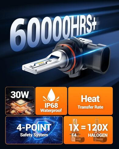 SEALIGHT H10 LED Fog Light Bulbs Yellow 3000k, 10000LM 9140 9145 Fog Lights LED Bulbs 600% Brightness Upgrade, 1:1 Size 100% Successful Installation for Trucks Cars, Pack of 2 in Saudi Arabia