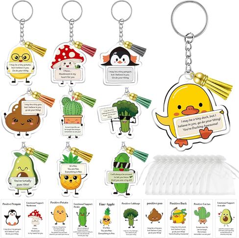 Emotional Support Keychain Gift - Positive Vegetable Keychain Employee Appreciation Gifts for Coworkers Teacher in Saudi Arabia