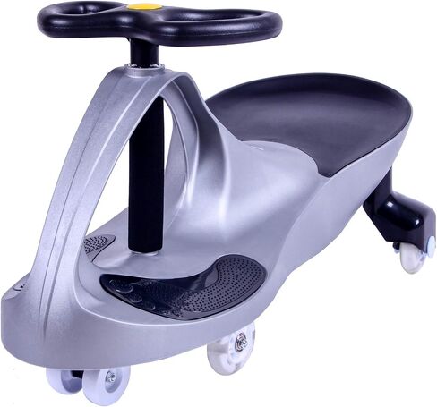 Premium LED-Wheel Swing Car Ride on Toy - Silver, Great for Both Indoor and Outdoor Play, Perfect for 3, 4, 5 Years Old Boys and Girls Riding Fun in Saudi Arabia