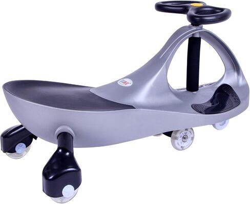 Premium LED-Wheel Swing Car Ride on Toy - Silver, Great for Both Indoor and Outdoor Play, Perfect for 3, 4, 5 Years Old Boys and Girls Riding Fun in Saudi Arabia