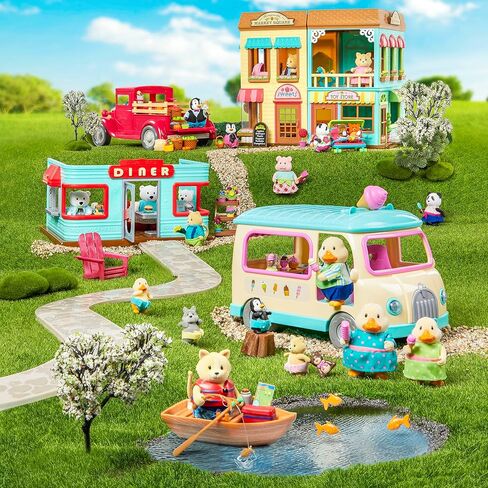 Li'l Woodzeez – The Pitterpotemus Hippo Family – Wedding Set of 7 Collectible Posable Hippo Figures – Pretend Play Doll Figures – Gift Toy for Kids Age 3+ in Saudi Arabia