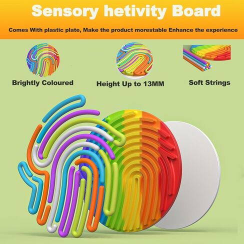 لوحة الأنشطة الحسية للأطفال من HBKJ - لعبة فيدجيت من السيليكون للأطفال من عمر 4 إلى 8 سنوات للتهدئة|التوتر|القلق|التوحد| تعزز التركيز باستخدام حقيبة سفر و13 خيطًا (على شكل دائري) in Kuwait