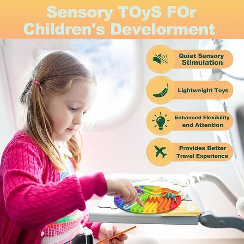 لوحة الأنشطة الحسية للأطفال من HBKJ - لعبة فيدجيت من السيليكون للأطفال من عمر 4 إلى 8 سنوات للتهدئة|التوتر|القلق|التوحد| تعزز التركيز باستخدام حقيبة سفر و13 خيطًا (على شكل دائري) in Kuwait