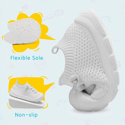 Baby Toddler Girls Boys Shoes Walking Slip on Shoes Barefoot Sneakers Lightweight Breathable for First Tennis Infant Shoes in Saudi Arabia