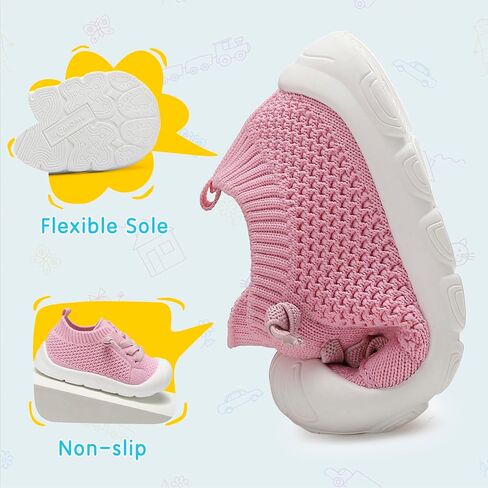 Baby Toddler Girls Boys Shoes Walking Slip on Shoes Barefoot Sneakers Lightweight Breathable for First Tennis Infant Shoes in Saudi Arabia